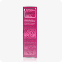 The side view image of the box of Conceive Plus Fertility Lubricant 30ml Tube on a white background. The side of the box contains information about the qualities of the lubricant which makes it good to use for couples trying to conceive. Information about indications, directions of use and ingredients is also written on the box. The box is placed at the center of the frame.