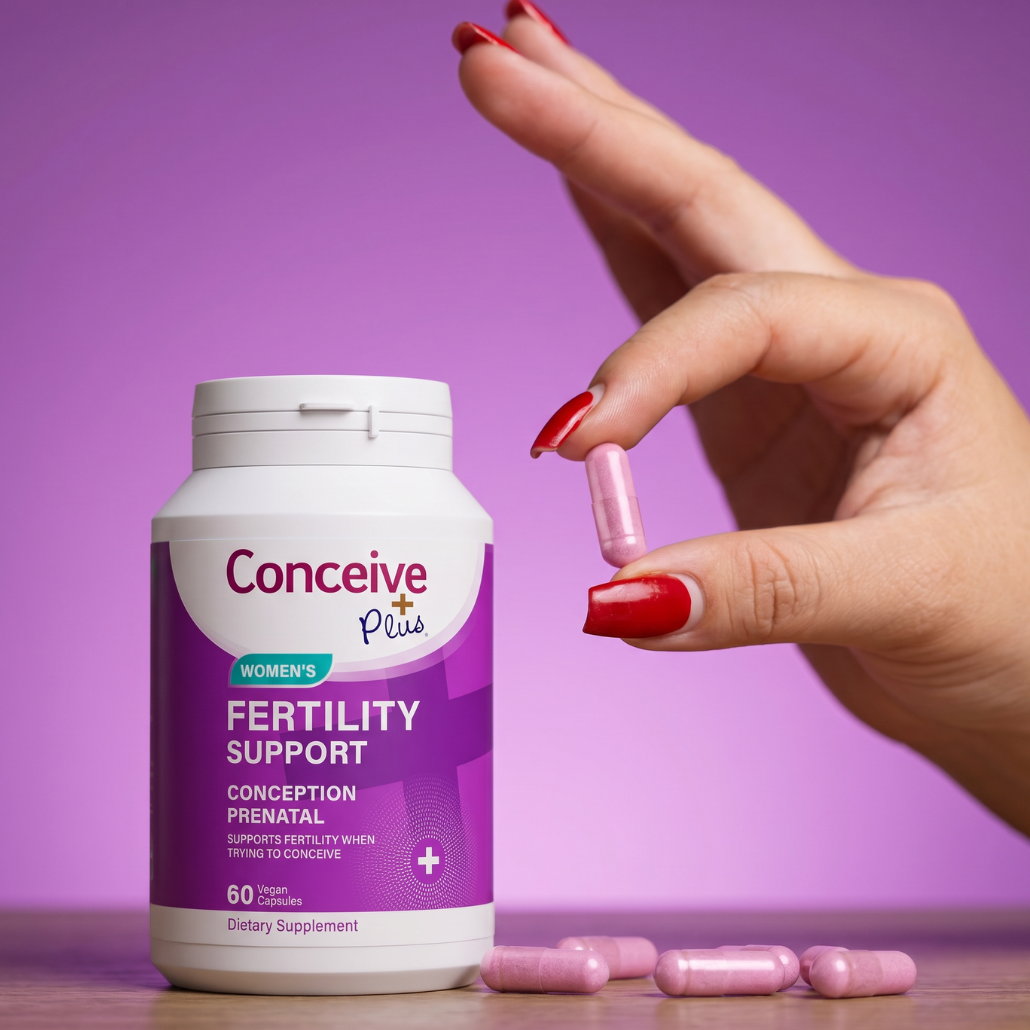 Conceive Plus womens fertility supplement holding capsule