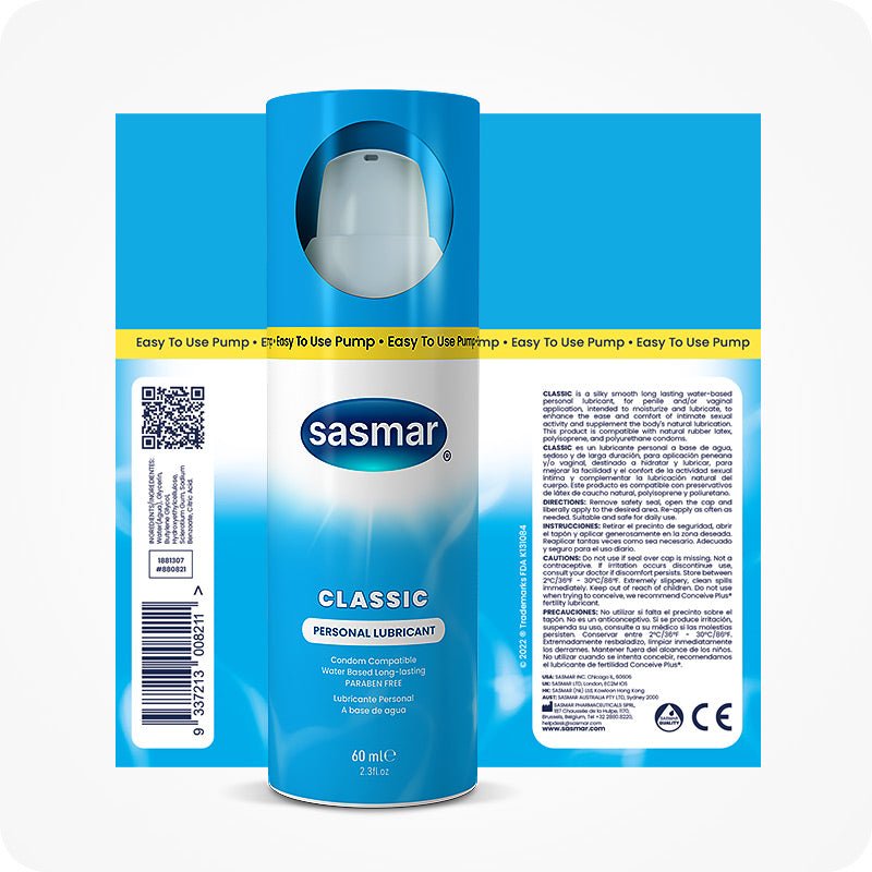 Sasmar Classic Personal Lubricant - Water - Based Lubricant - Conceive Plus USA